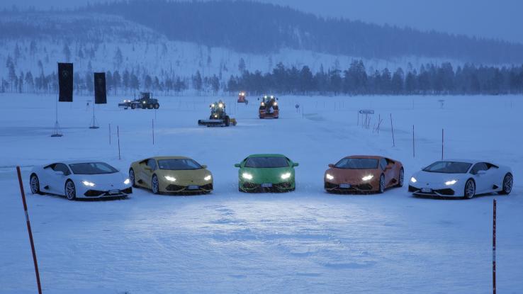 Photo 2015 Lamborghini Huracan LP 610-4 Swedish ice drive night lake 1