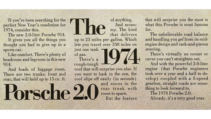1974 Porsche 914 magazine advertisement