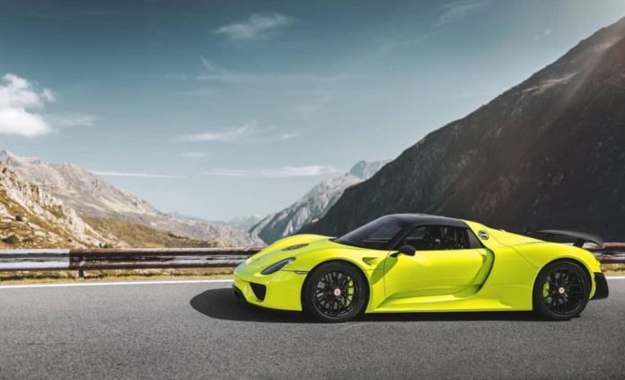 Acid Green Porsche 918 Spyder for sale