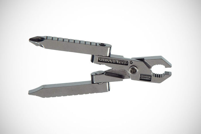 Swiss+Tech Polished Stainless-Steel 6-in-1 Keyring Multitool