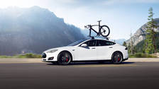 Tesla Model S with bike