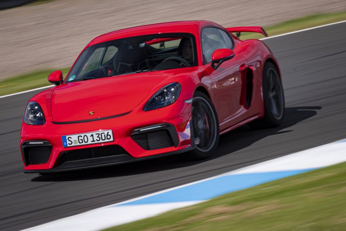 Red Porsche 718 Cayman GT4