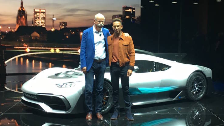 Project One Photo with Dieter Zetsche and Lewis Hamilton
