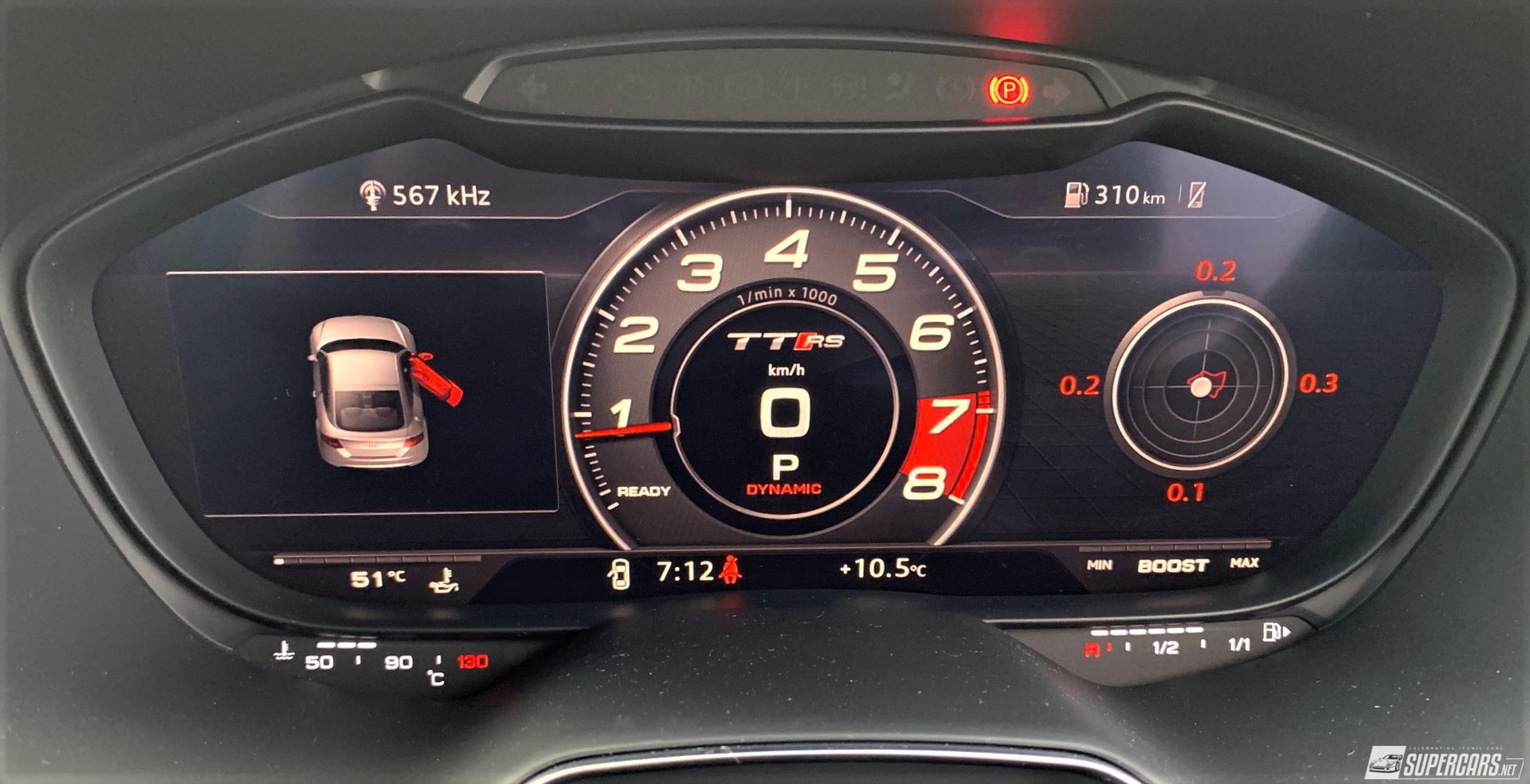 Cabin display of 2022 Audi TT RS