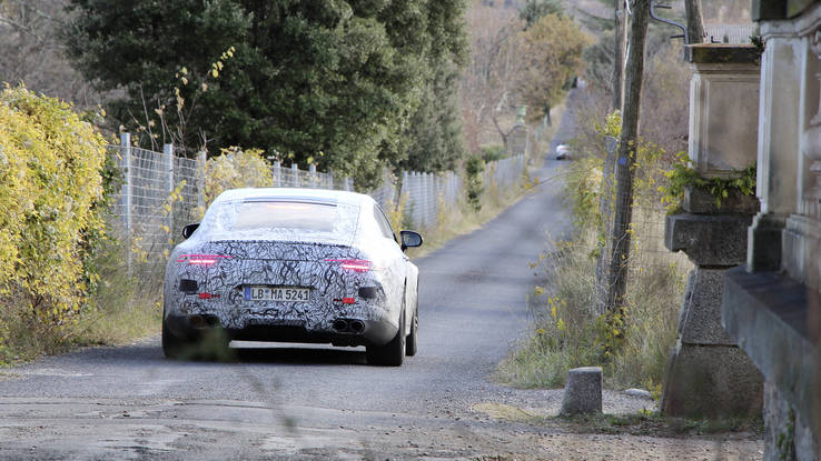 Mercedes-AMG GT four-door coupe testing rear 