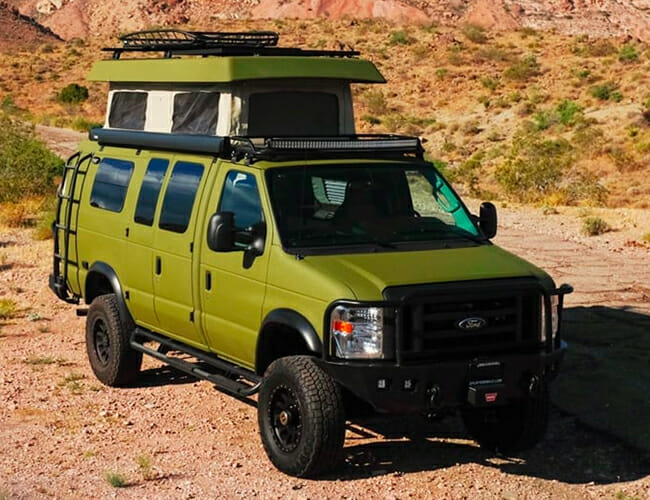This 4-Wheel-Drive Ford Camper Van Is an Overlanding Beast