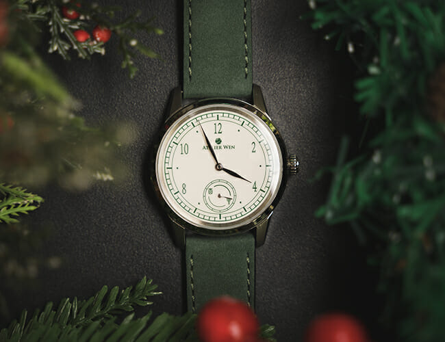 This Affordable Automatic Watch Features a Festive Green-and-White Porcelain Dial