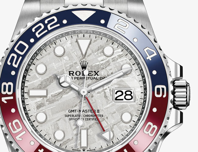 This New Rolex GMT Master II Features a Rare Meteorite Dial